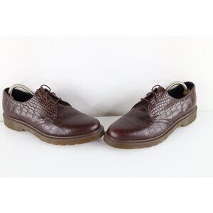 Vintage Dr Martens Mens 10 Alligator Leather Oxford Platform Shoes Oxblood Red